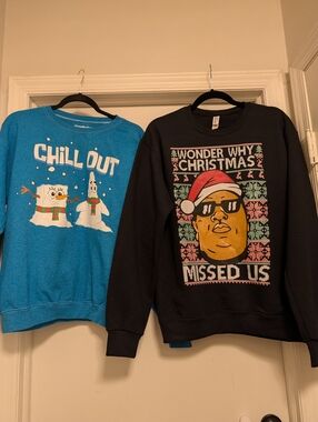 End Of Season Deal! Funny Christmas + Nickelodeon Sweatshirts Cozy S/M